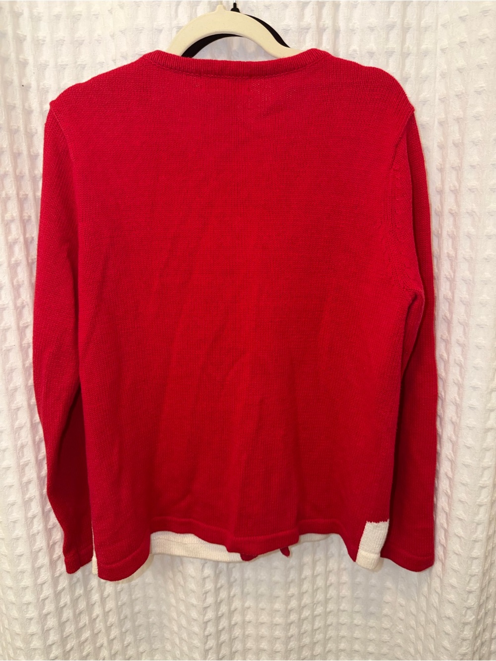 Bechamel Red Holiday Embroidered Button-Front Cardigan - Picture 4 of 5